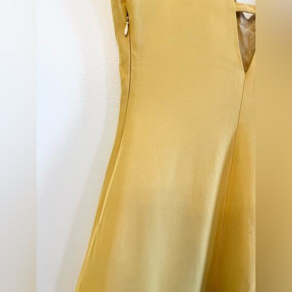 Derek Lam yellow sleeveless fit and flare dress wedding office spring - Picture 4 of 12